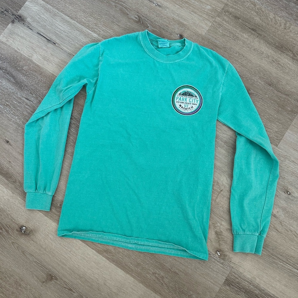 Teal Long Sleeve Graphic Tee